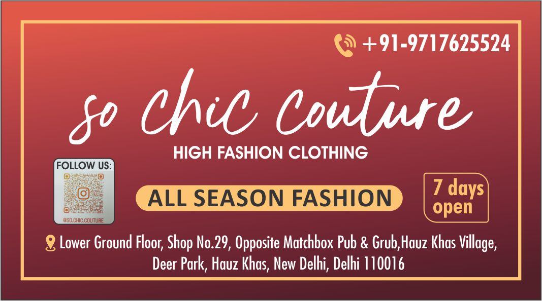 SO CHIC COUTURE (Garment Shop in Hauz Khas Village)